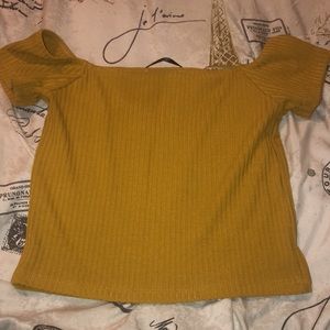 Yellow mustard crop top
